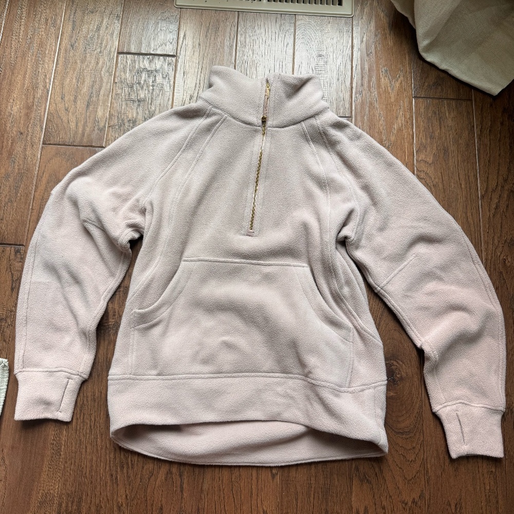 Lululemon Scuba Tumbled Fleece Funnel-Neck Half Zip - Pale Pink - Size XS/S - Picture 6 of 7